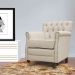 Poltrona Decorativa Sala de Estar Níger Pés Príncipe Couro Off White G58 - Gran Belo