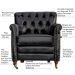 Poltrona Decorativa Sala de Estar Níger Pés Príncipe Couro Preto - Gran Belo