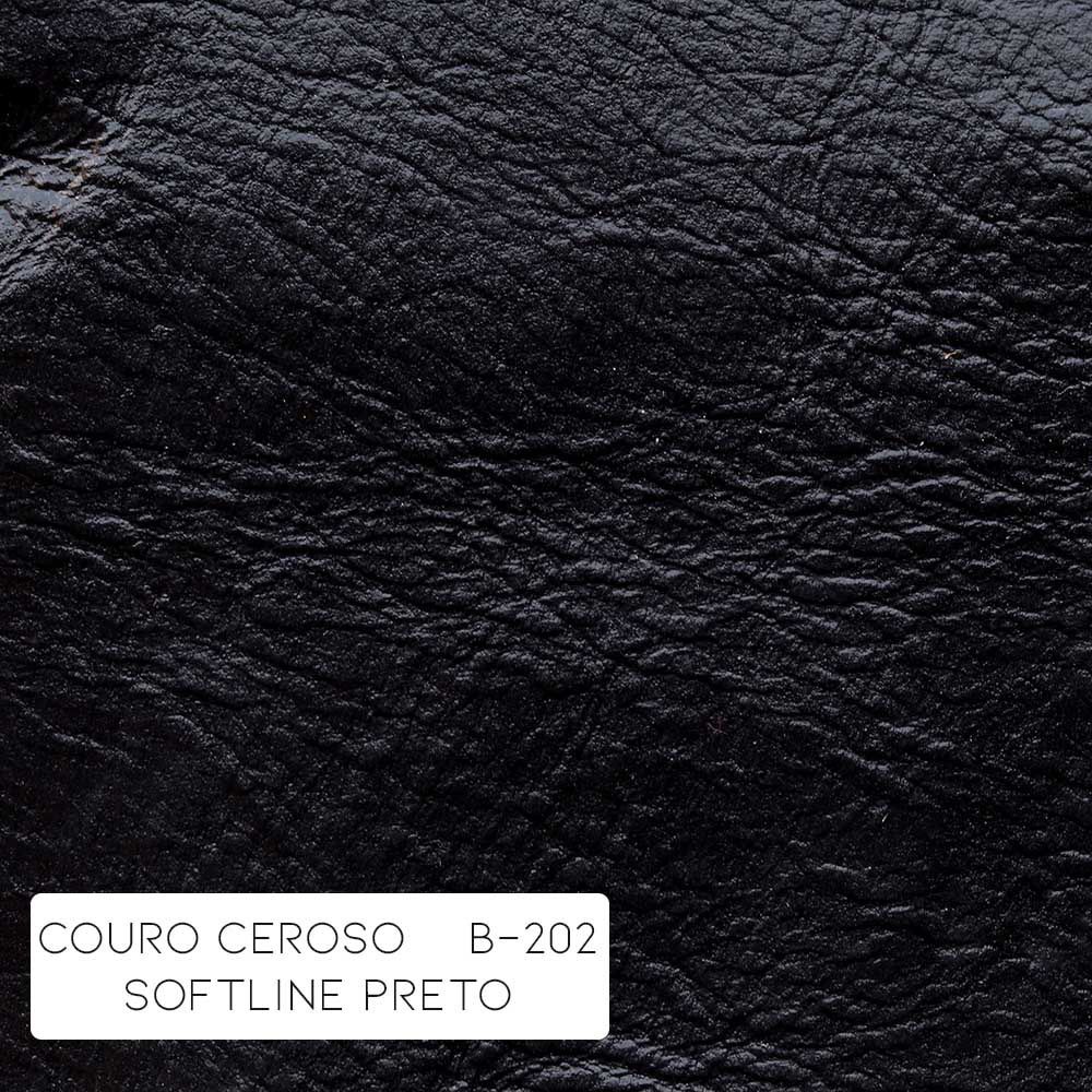 Poltrona Decorativa Sala de Estar Níger Pés Príncipe Couro Preto - Gran Belo