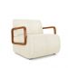 Poltrona Decorativa Sala de Estar Odessa Braços em Madeira Bouclê Off White G33 - Gran Belo