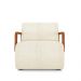Poltrona Decorativa Sala de Estar Odessa Braços em Madeira Bouclê Off White G33 - Gran Belo