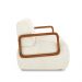 Poltrona Decorativa Sala de Estar Odessa Braços em Madeira Bouclê Off White G33 - Gran Belo