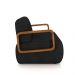 Poltrona Decorativa Sala de Estar Odessa Braços em Madeira PU Preto G33 - Gran Belo