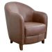 Poltrona Decorativa Sala de Estar Pés Madeira Kairós Couro Caramelo G03 - Gran Belo