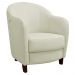 Poltrona Decorativa Sala de Estar Pés Madeira Kairós Couro Off White G03 - Gran Belo