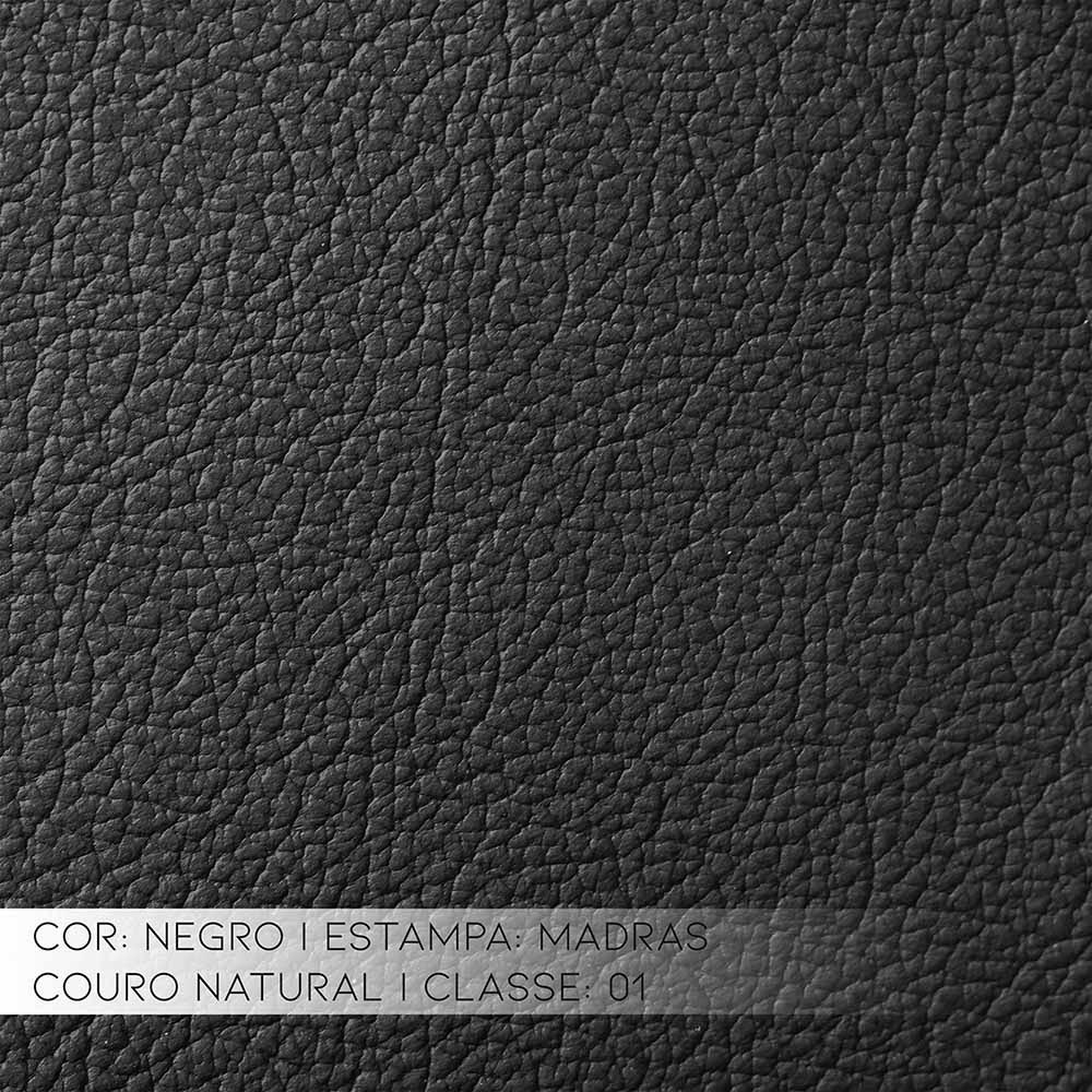 Poltrona Decorativa Sala de Estar Pés Madeira Kairós Couro Preto G03 - Gran Belo