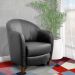 Poltrona Decorativa Sala de Estar Pés Madeira Kairós Couro Preto G03 - Gran Belo