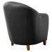 Poltrona Decorativa Sala de Estar Pés Madeira Kairós Couro Preto G03 - Gran Belo