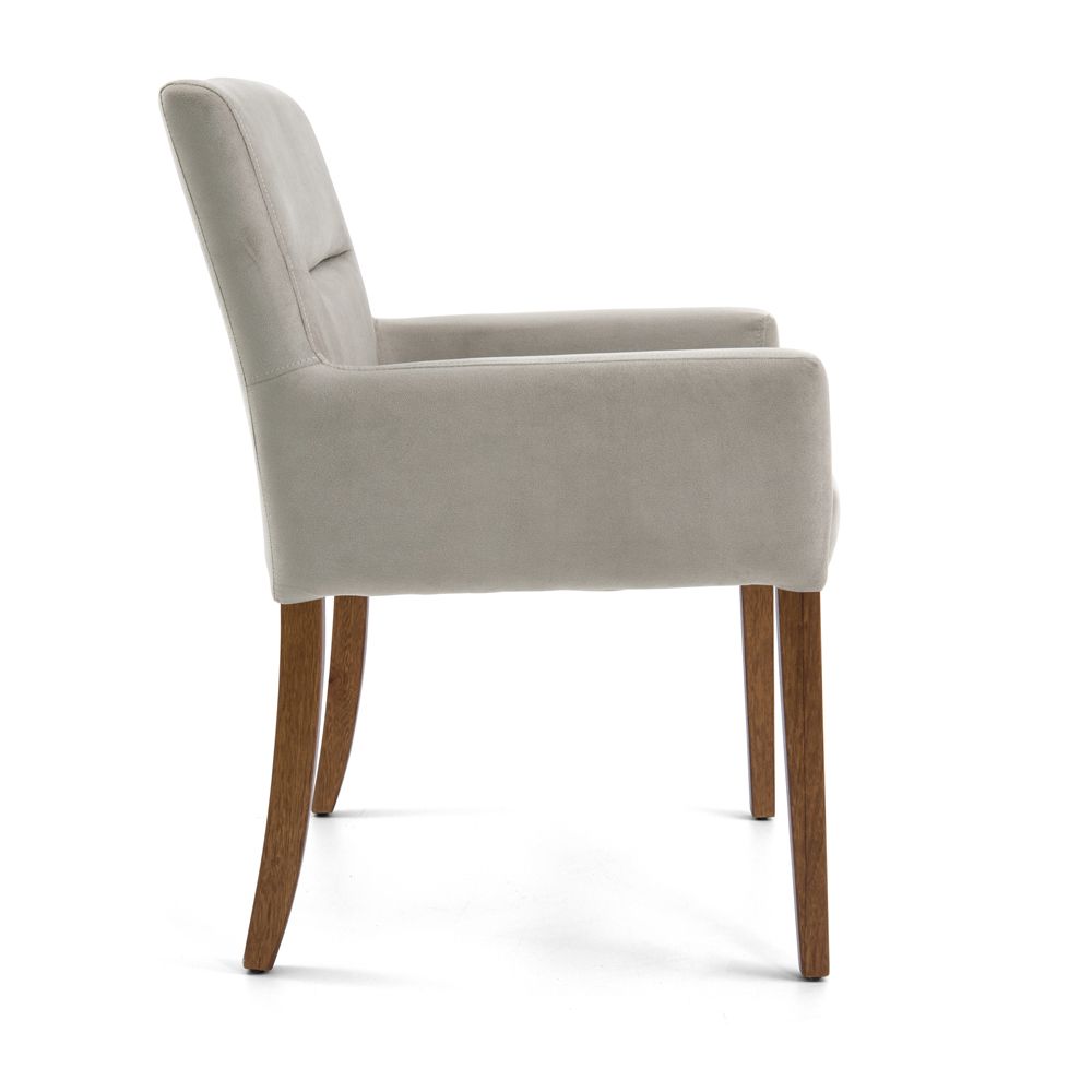 Poltrona Decorativa Sala de Estar Pés Madeira Vicenza Veludo Nude G15 - Gran Belo