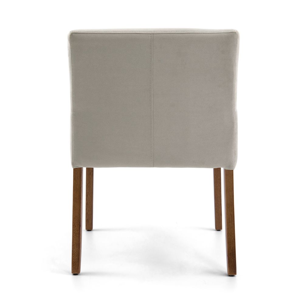 Poltrona Decorativa Sala de Estar Pés Madeira Vicenza Veludo Nude G15 - Gran Belo