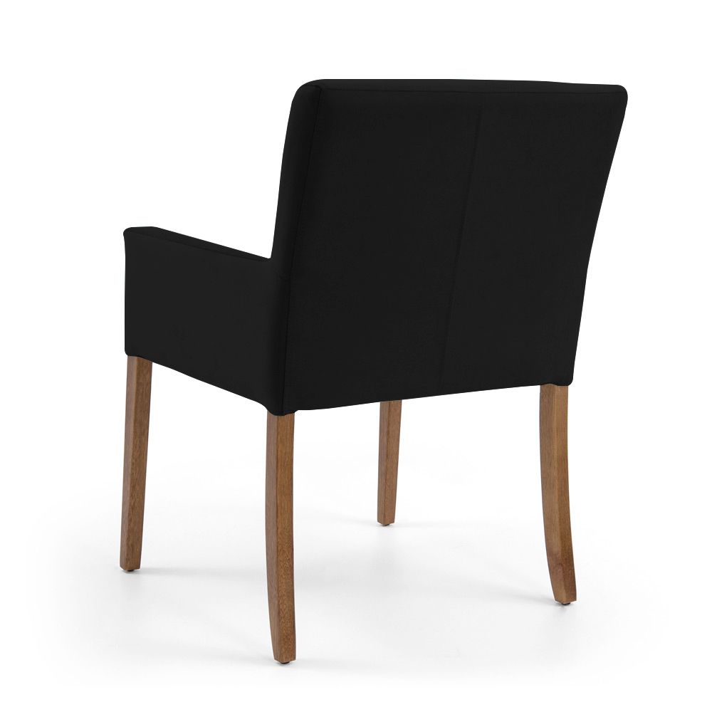 Poltrona Decorativa Sala de Estar Pés Madeira Vicenza Veludo Preto G15 - Gran Belo