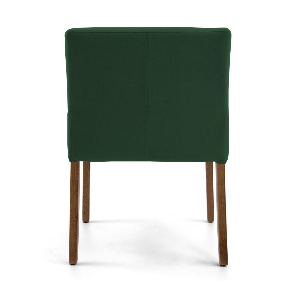 Poltrona Decorativa Sala de Estar Pés Madeira Vicenza Veludo Verde G15 - Gran Belo