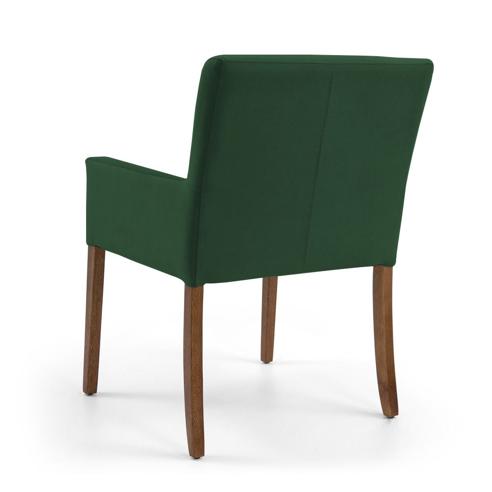 Poltrona Decorativa Sala de Estar Pés Madeira Vicenza Veludo Verde G15 - Gran Belo