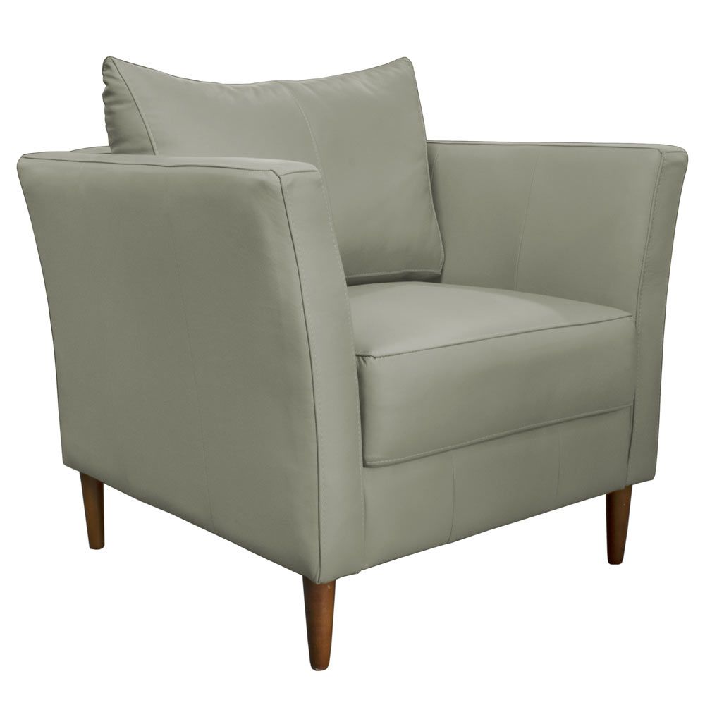 Poltrona Decorativa Sala de Estar Pés Palito Lubbock Couro Fendi G58 - Gran Belo