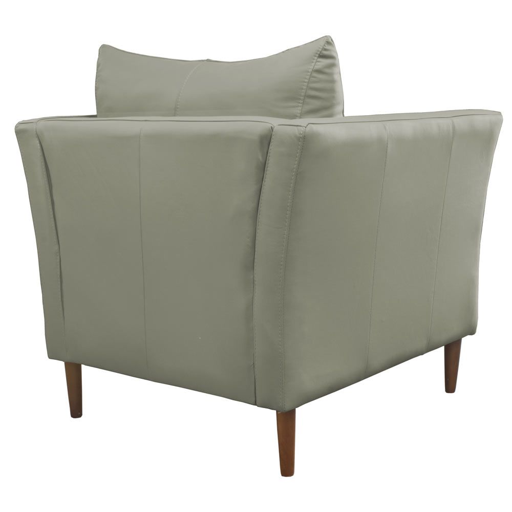 Poltrona Decorativa Sala de Estar Pés Palito Lubbock Couro Fendi G58 - Gran Belo