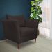 Poltrona Decorativa Sala de Estar Pés Palito Lubbock Couro Marrom G58 - Gran Belo