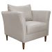 Poltrona Decorativa Sala de Estar Pés Palito Lubbock Couro Off White - Gran Belo
