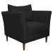 Poltrona Decorativa Sala de Estar Pés Palito Lubbock Couro Preto G58 - Gran Belo
