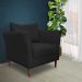 Poltrona Decorativa Sala de Estar Pés Palito Lubbock Couro Preto G58 - Gran Belo