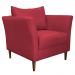 Poltrona Decorativa Sala de Estar Pés Palito Lubbock Couro Vermelho - Gran Belo