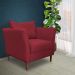 Poltrona Decorativa Sala de Estar Pés Palito Lubbock Couro Vermelho - Gran Belo