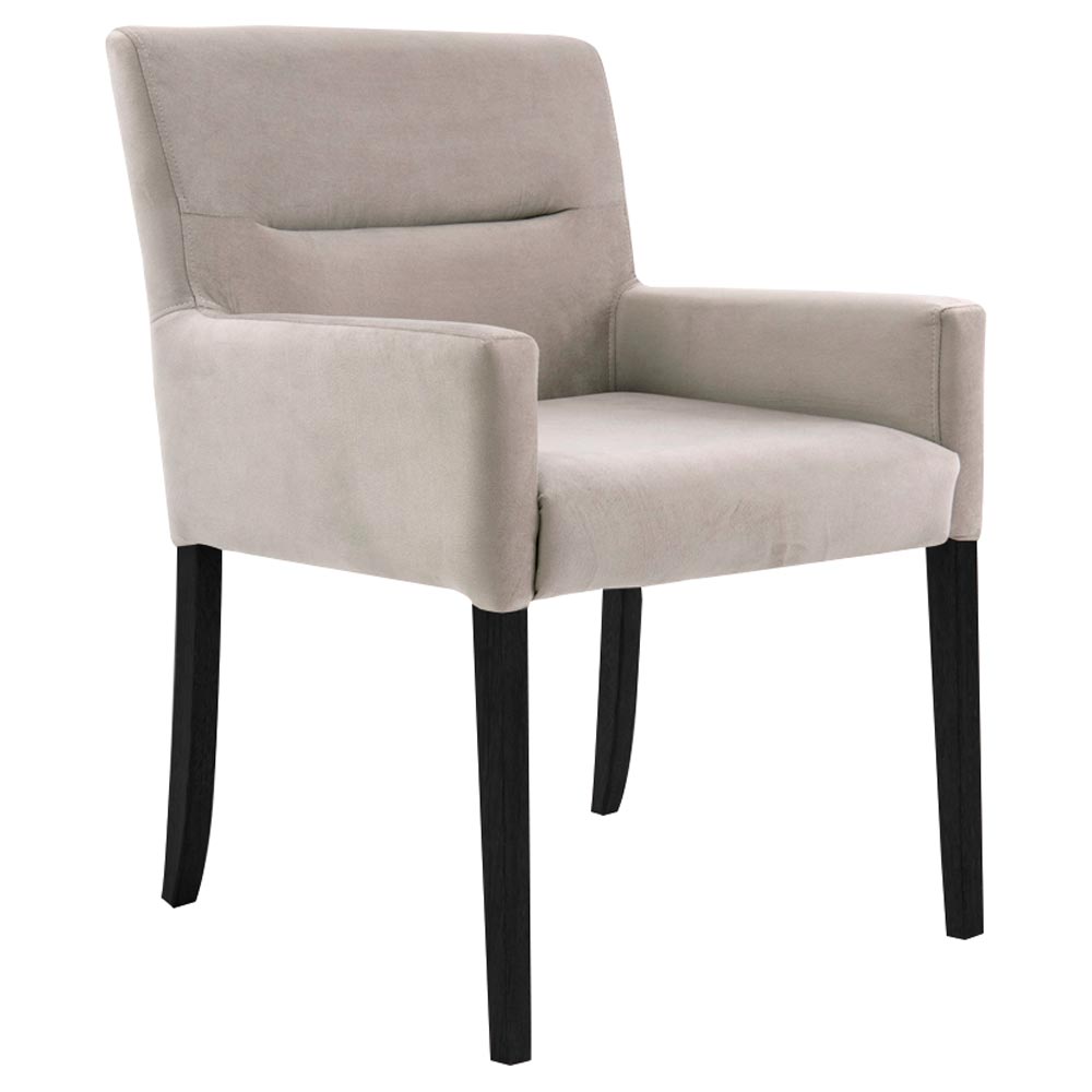 Poltrona Decorativa Sala de Estar Pés Preto Vicenza Veludo Nude G15 - Gran Belo