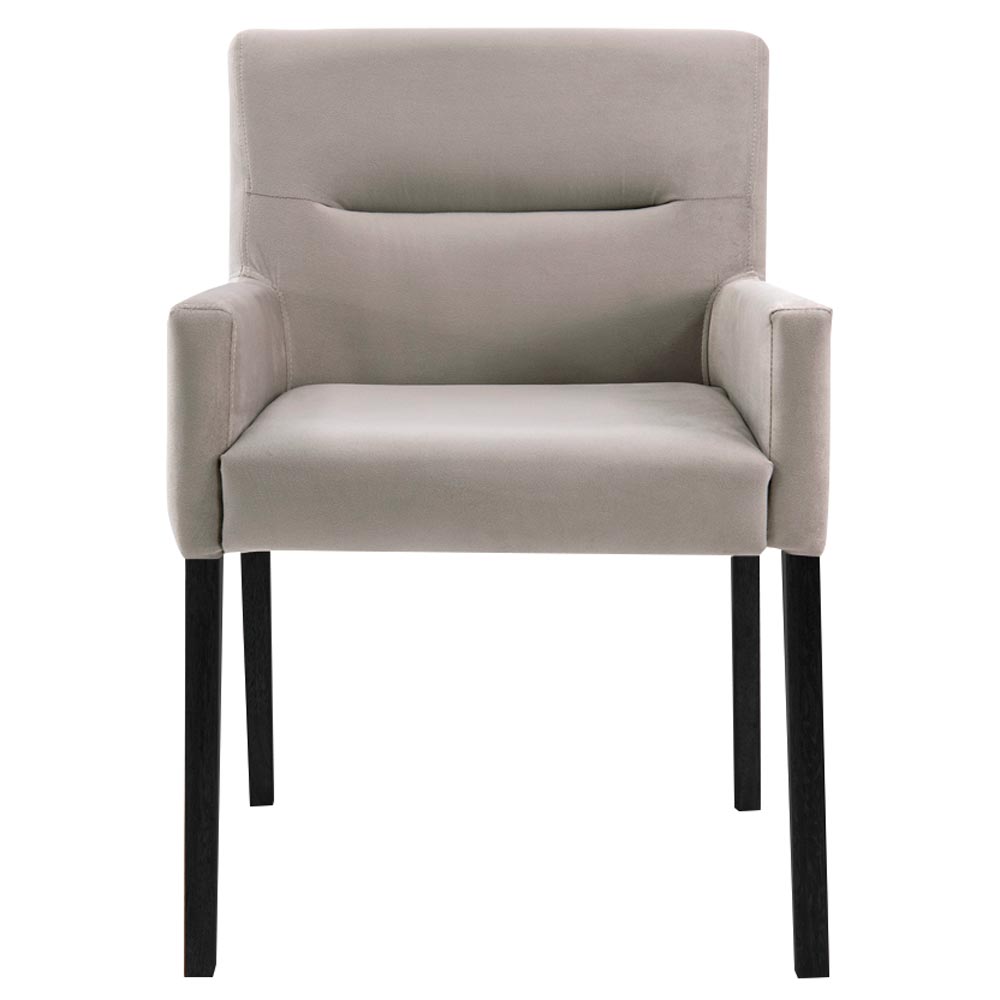 Poltrona Decorativa Sala de Estar Pés Preto Vicenza Veludo Nude G15 - Gran Belo