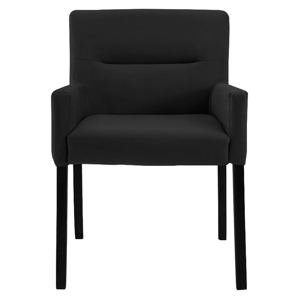 Poltrona Decorativa Sala de Estar Pés Preto Vicenza Veludo Preto G15 - Gran Belo