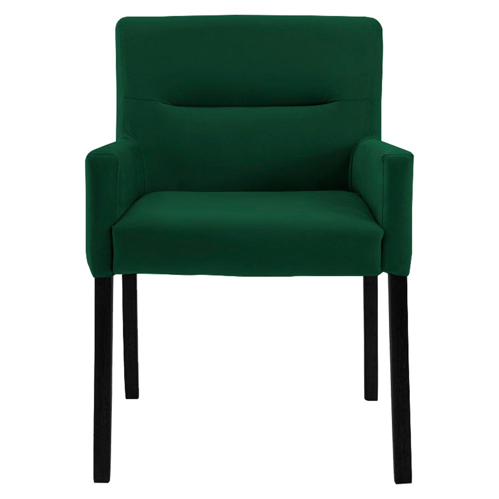 Poltrona Decorativa Sala de Estar Pés Preto Vicenza Veludo Verde G15 - Gran Belo