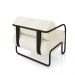 Poltrona Decorativa Sala de Estar Polatsk Base Industrial de Ferro Bouclê Off White G33 - Gran Belo