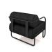 Poltrona Decorativa Sala de Estar Polatsk Base Industrial de Ferro PU Preto G33 - Gran Belo