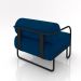 Poltrona Decorativa Sala de Estar Polatsk Base Industrial de Ferro Veludo Azul G33 - Gran Belo