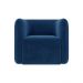 Poltrona Decorativa Sala de Estar Trinidad Base Fixa Veludo Azul Marinho G33 - Gran Belo