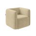Poltrona Decorativa Sala de Estar Trinidad Base Fixa Veludo Bege G33 - Gran Belo