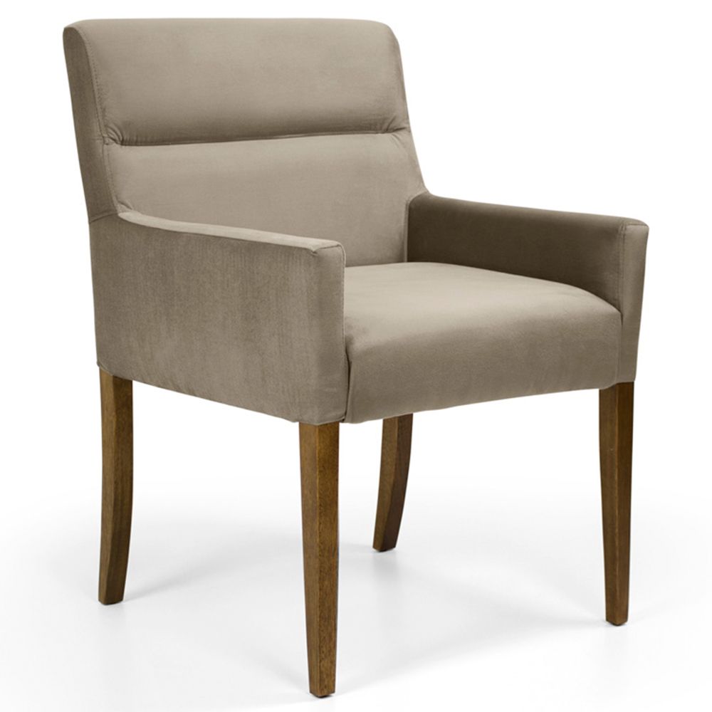 Poltrona Decorativa Sala de Estar Vicenza Veludo Importado Marrom G15 - Gran Belo