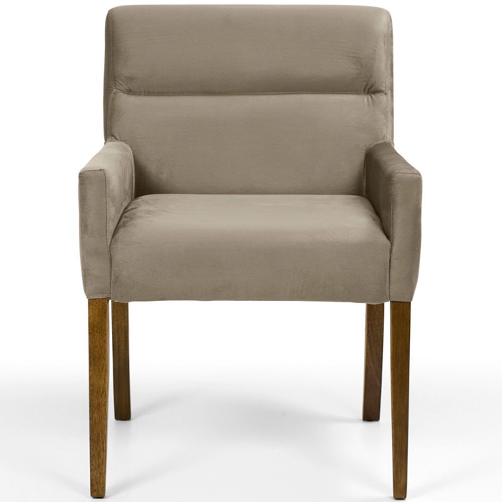 Poltrona Decorativa Sala de Estar Vicenza Veludo Importado Marrom G15 - Gran Belo