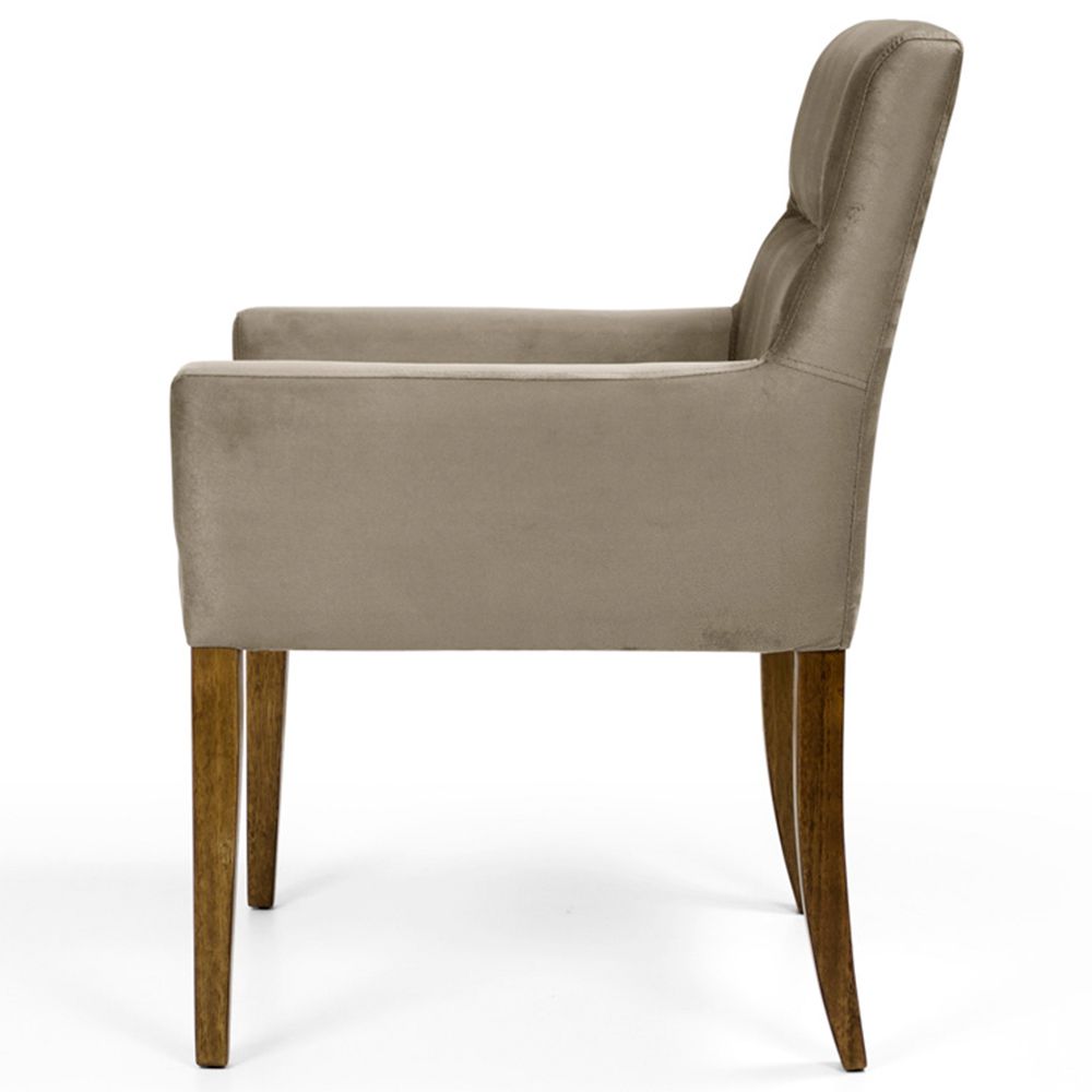 Poltrona Decorativa Sala de Estar Vicenza Veludo Importado Marrom G15 - Gran Belo