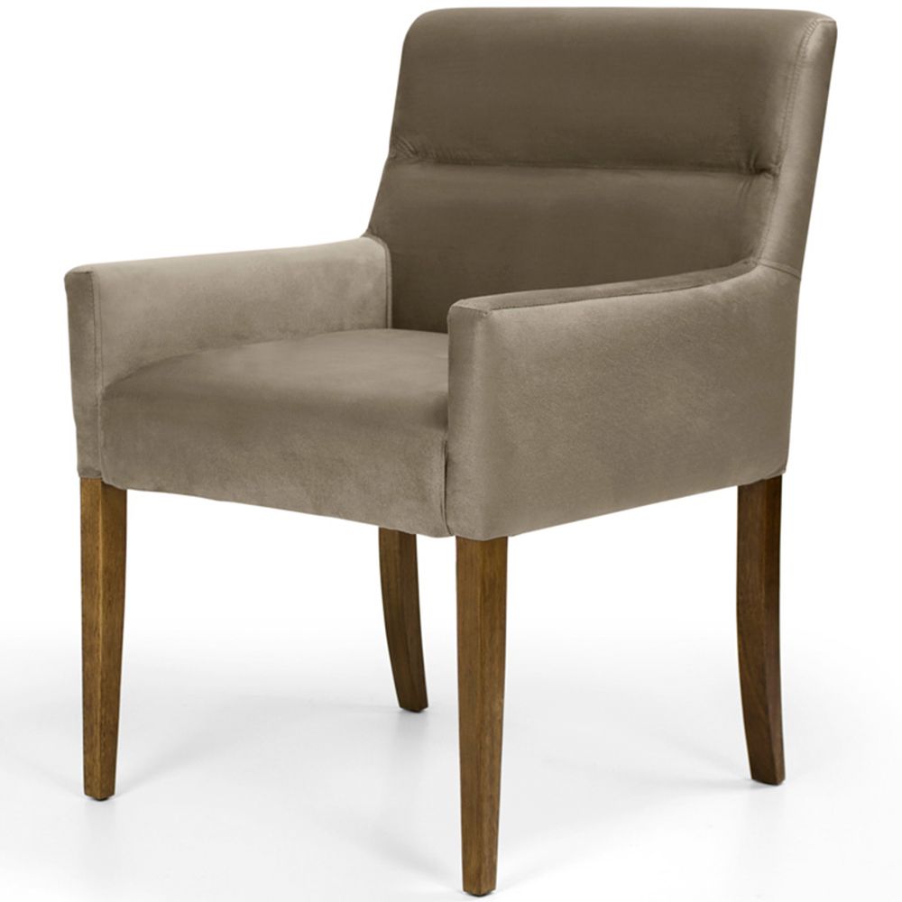 Poltrona Decorativa Sala de Estar Vicenza Veludo Importado Marrom G15 - Gran Belo