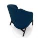Poltrona Decorativa Sala de Estar kenya Pés em Ferro Veludo Preto/Azul G33 - Gran Belo