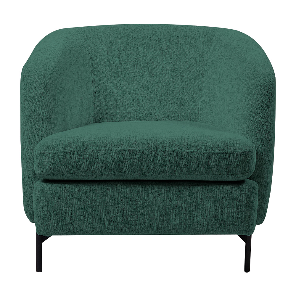 Poltrona Decorativa Salem Pés Metálicos Bouclê Rústico Azul Aquamarine G92 - Gran Belo