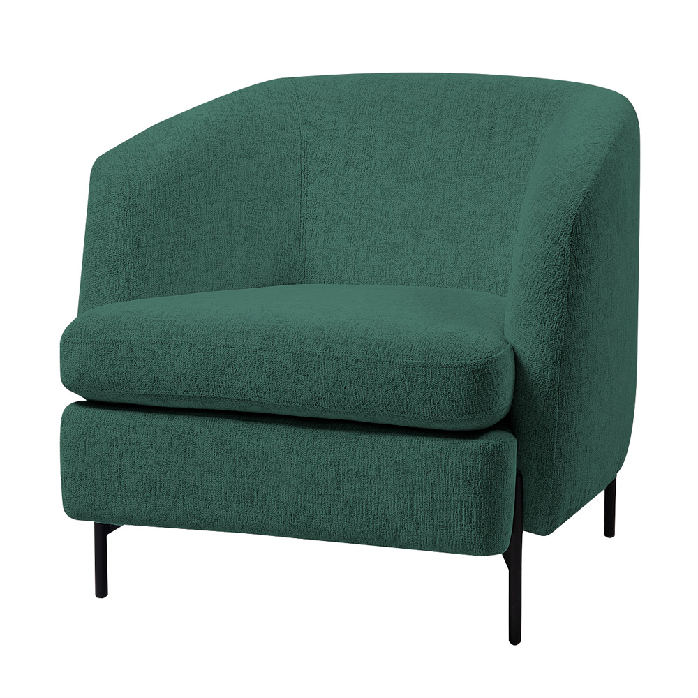 Poltrona Decorativa Salem Pés Metálicos Bouclê Rústico Azul Aquamarine G92 - Gran Belo