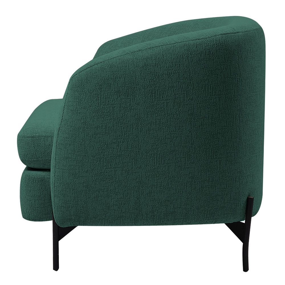 Poltrona Decorativa Salem Pés Metálicos Bouclê Rústico Azul Aquamarine G92 - Gran Belo