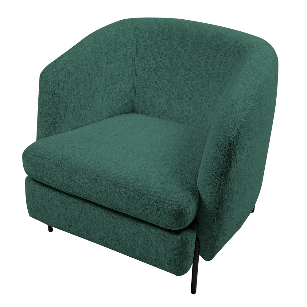 Poltrona Decorativa Salem Pés Metálicos Bouclê Rústico Azul Aquamarine G92 - Gran Belo