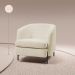Poltrona Decorativa Salem Pés Metálicos Bouclê Rústico Off White G92 - Gran Belo