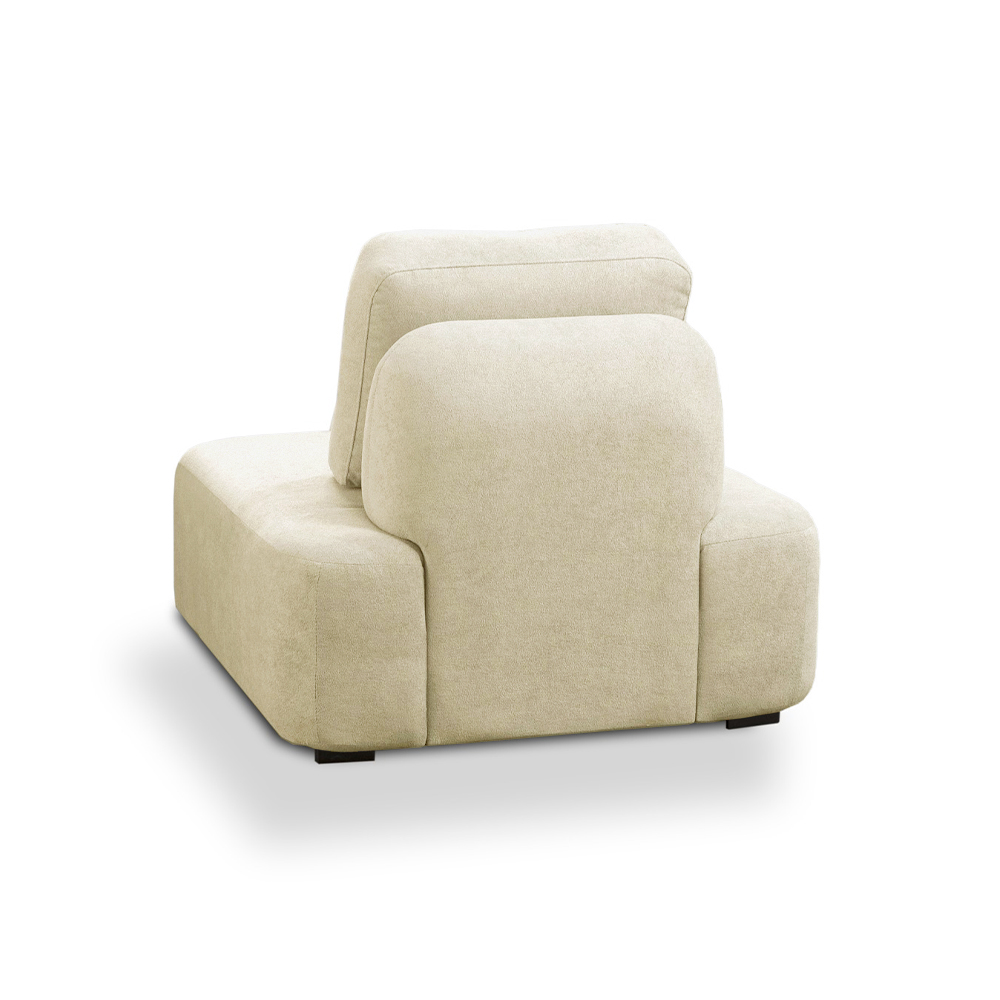 Poltrona Decorativa Santiago Sala de Estar Pés em Madeira Bouclê Off White G89 - Gran Belo