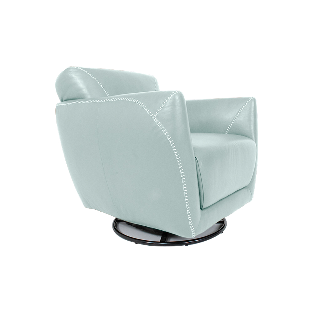 Poltrona Decorativa Valentina Sala de Estar Giratória Couro Azul Claro G40 - Gran Belo