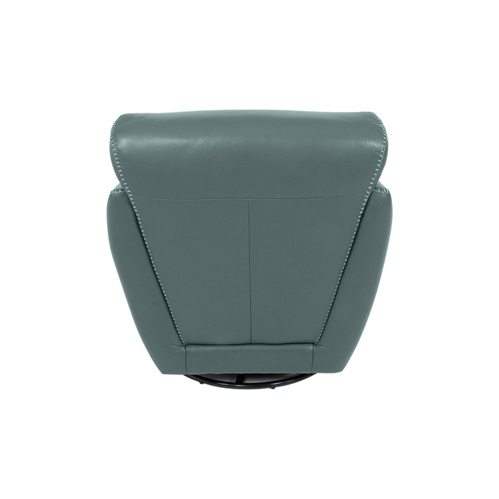 Poltrona Decorativa Valentina Sala de Estar Giratória Couro Azul Majestic G40 - Gran Belo