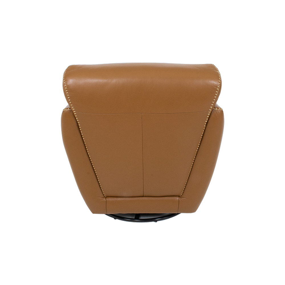 Poltrona Decorativa Valentina Sala de Estar Giratória Couro Caramelo Brilho G40 - Gran Belo