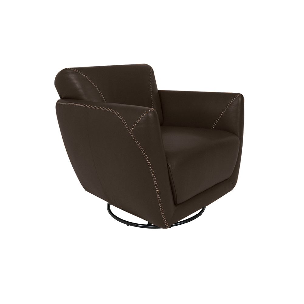 Poltrona Decorativa Valentina Sala de Estar Giratória Couro Marrrom Capuccino G40 - Gran Belo