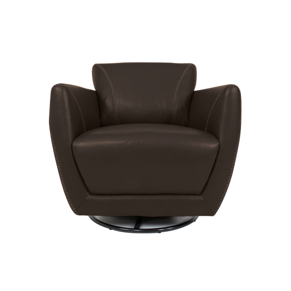 Poltrona Decorativa Valentina Sala de Estar Giratória Couro Marrrom Capuccino G40 - Gran Belo